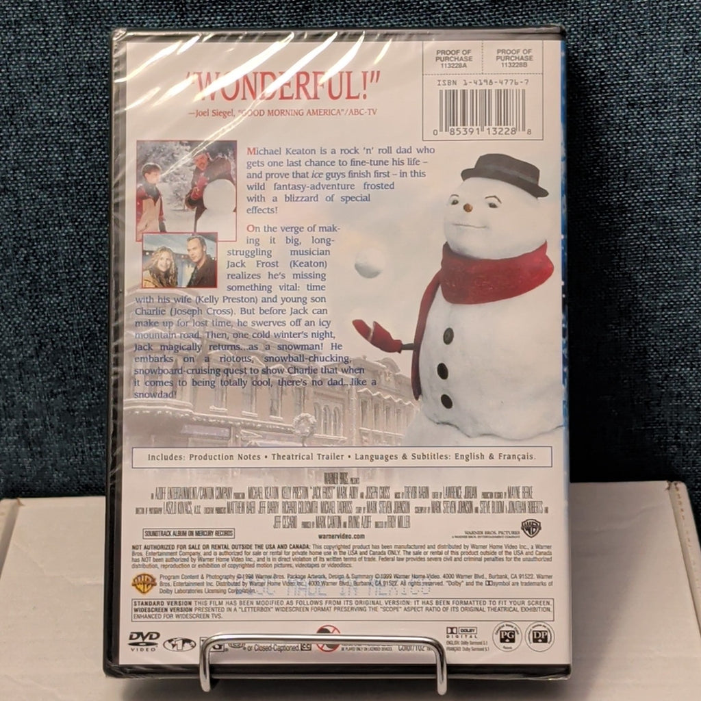 Jack Frost DVD Michael Keaton 1998 Family Movie Christmas Fantasy New Sealed NIB