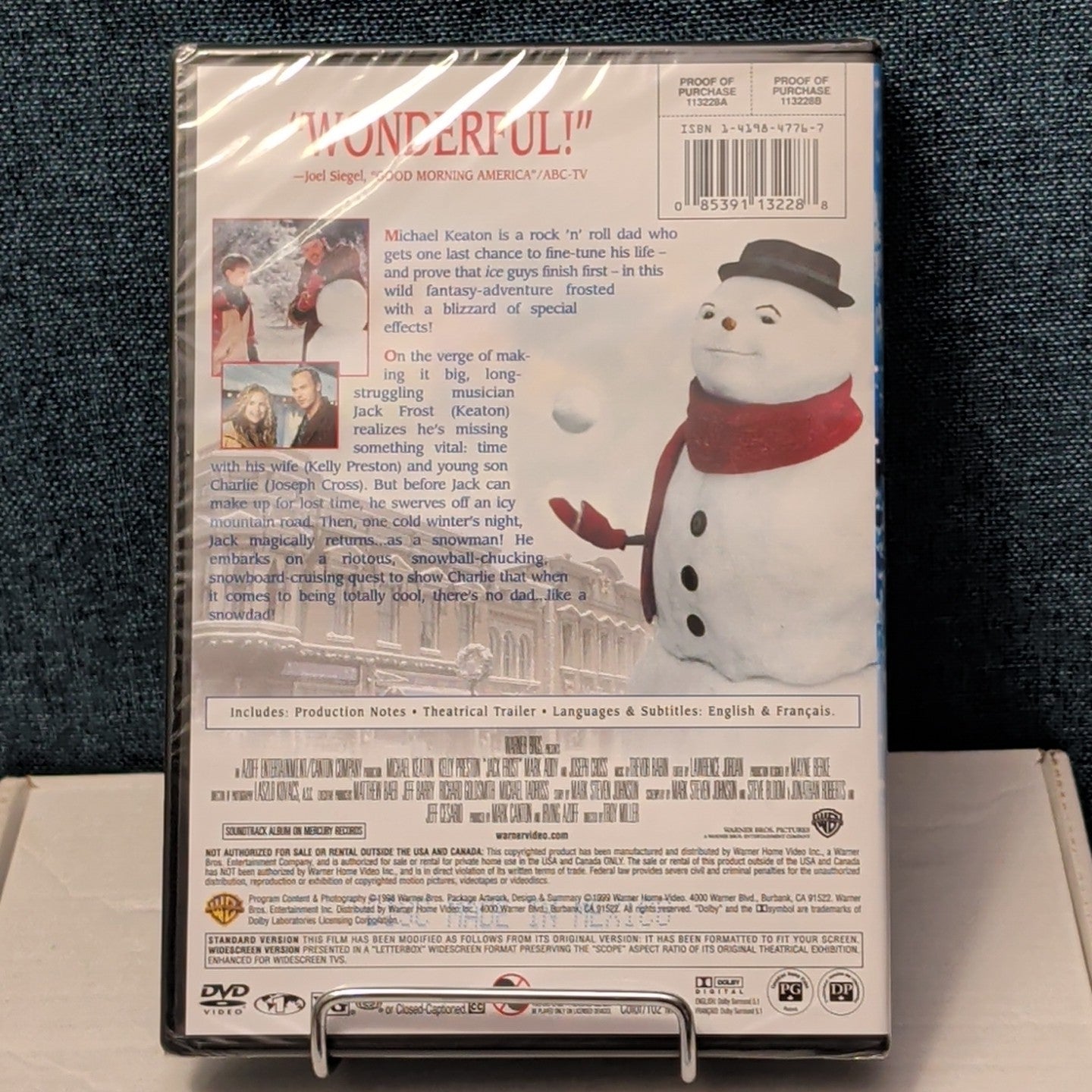 Jack Frost DVD Michael Keaton 1998 Family Movie Christmas Fantasy New Sealed NIB