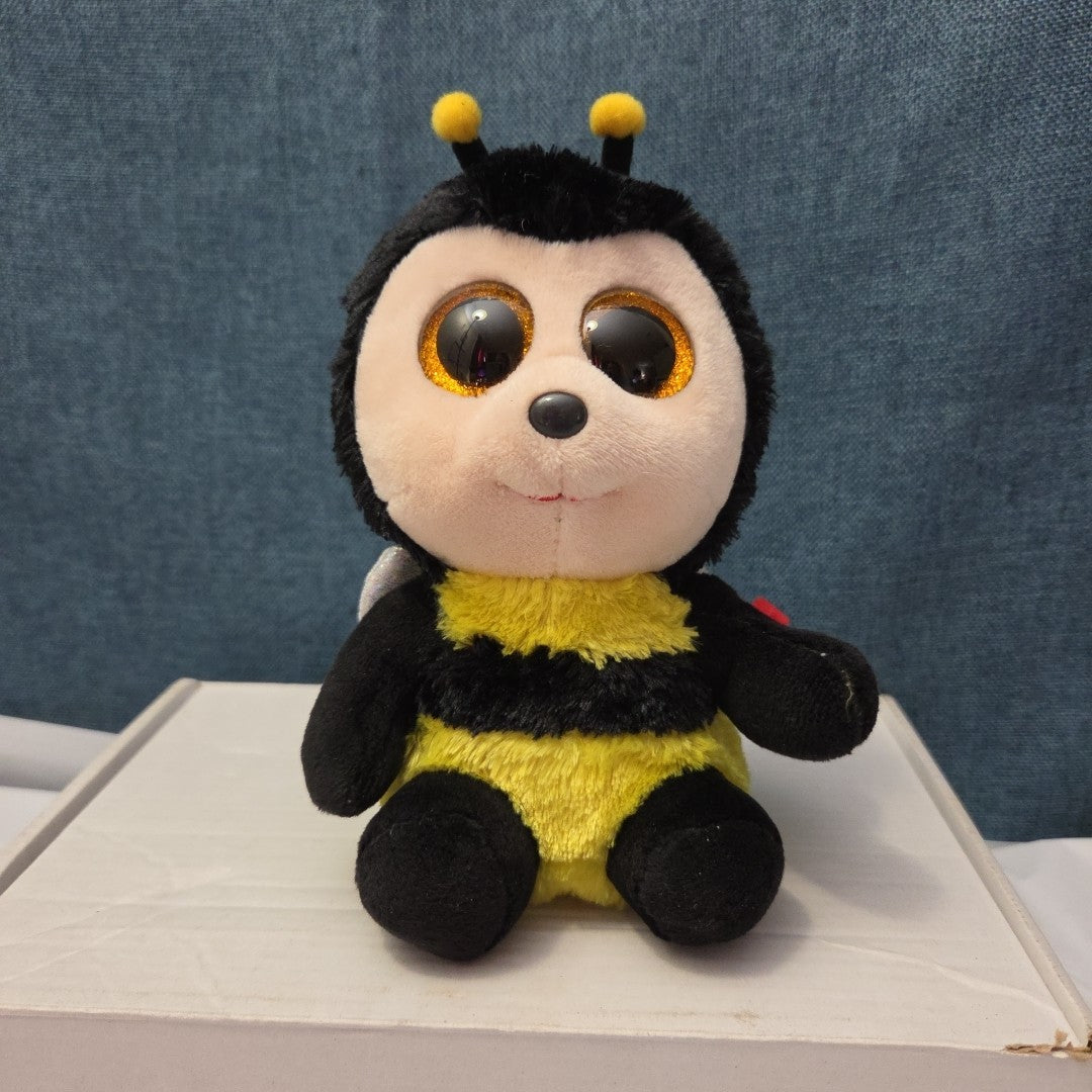 Ty Beanie Boos Buzby the Bee 6" Plush Gold Glitter Eyes Retired 2014 MWMT 36150