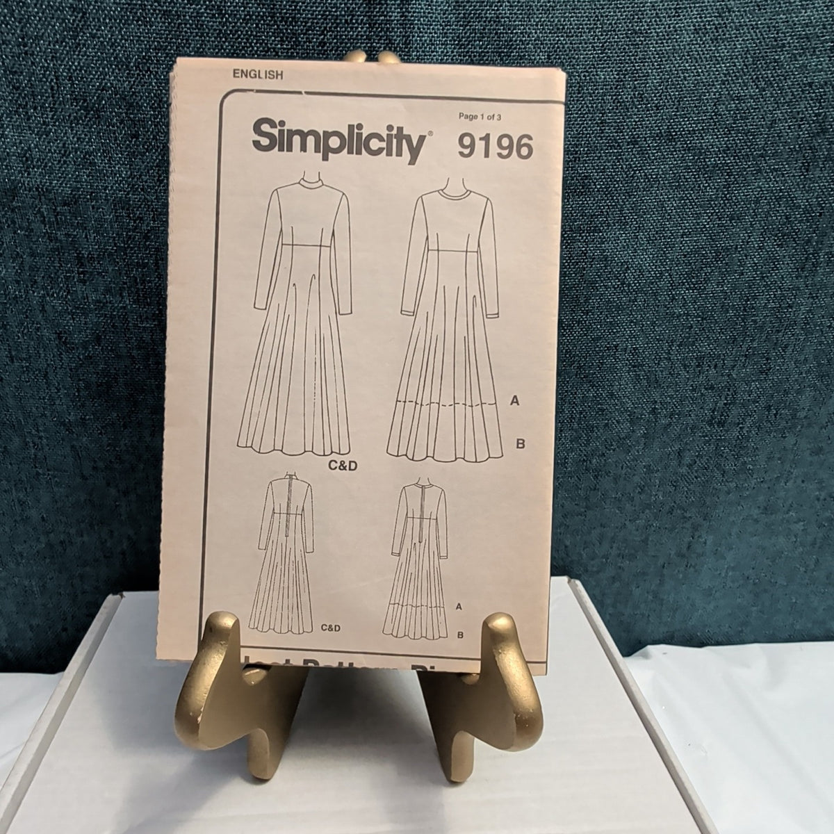 Simplicity 9196 Sewing Pattern Dress Raised Empire Waist Size 6-10 UNCUT Vtg 90s