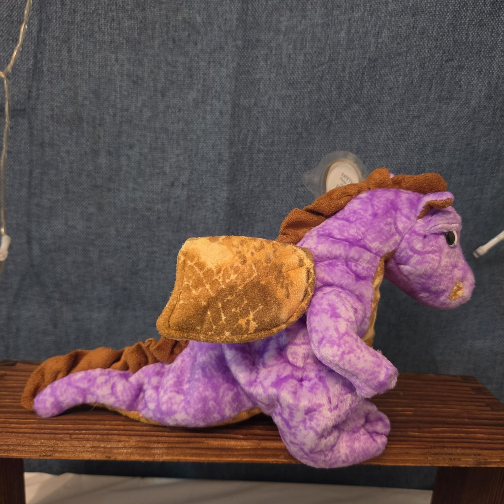 Ty Beanie Baby Legend Purple Dragon Plush Gold Wings 2003