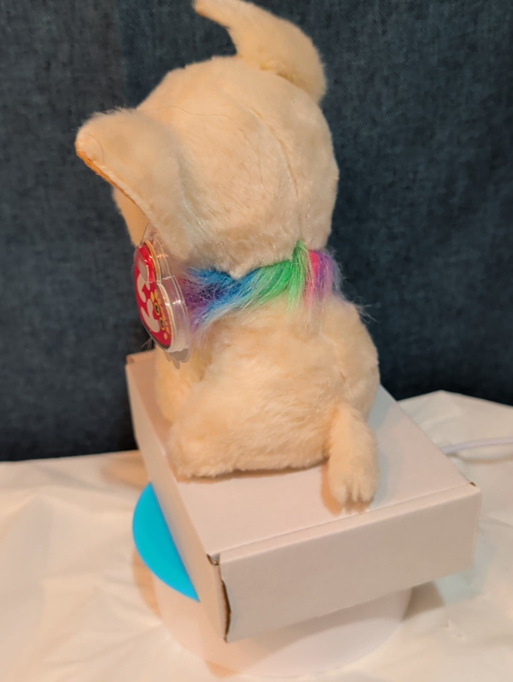 Ty Beanie Boos Chewey Chihuahua Rainbow Collar Gold Glitter Eyes 6" Plush