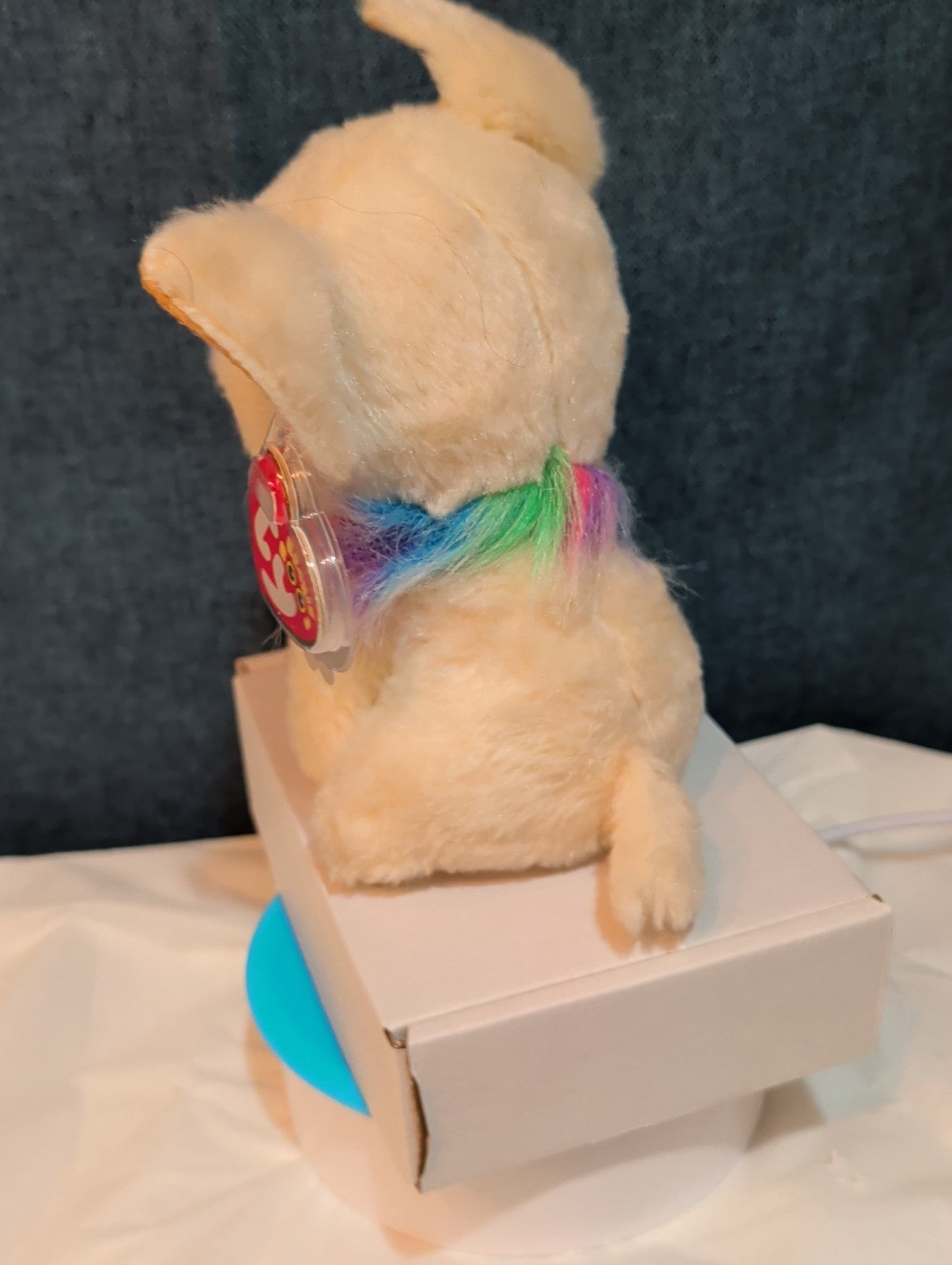 Ty Beanie Boos Chewey Chihuahua Rainbow Collar Gold Glitter Eyes 6" Plush