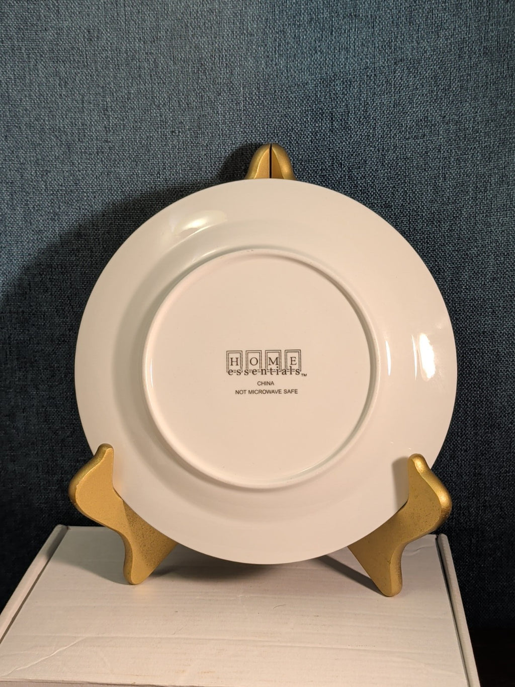 Home Essentials China Salad Plate White with Gold Rim Elegant Replacement