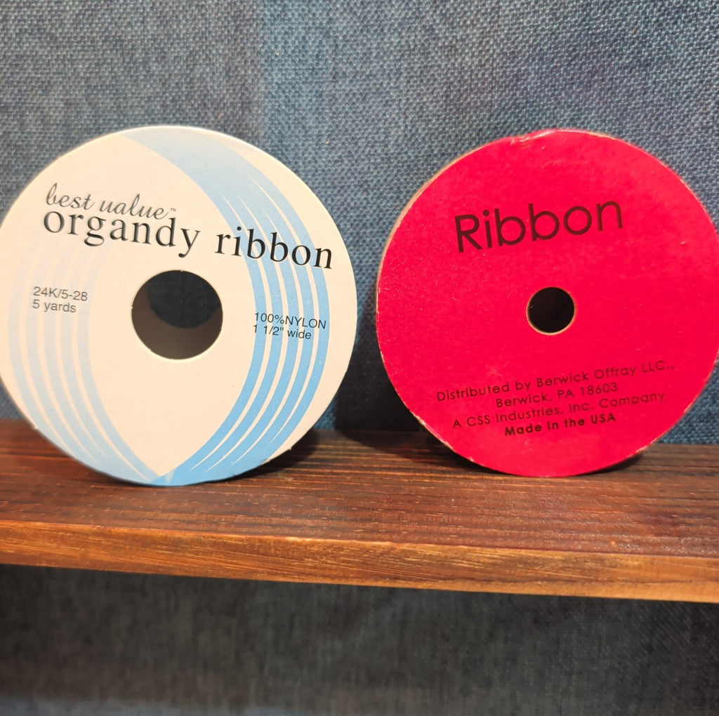 Offray Ribbon Lot 2 Pink Organdy Metallic Magenta Craft Destash