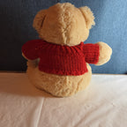 Avon 2010 Teddy Bear Plush Red Knit Heart Sweater Tan 9" Valentine
