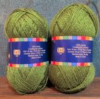 Herrschners Afghan Yarn 2 Ply Fern Green Acrylic 2 Skein Lot 0048