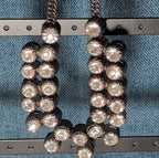 Gunmetal Double Layer Crystal Statement Necklace Edgy Glam
