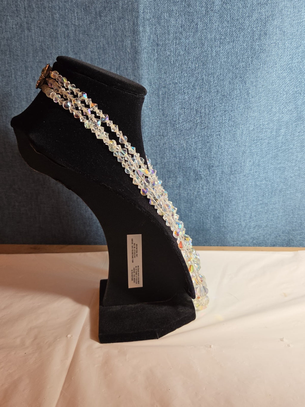 Triple Strand AB Crystal Iridescent Vintage Glam