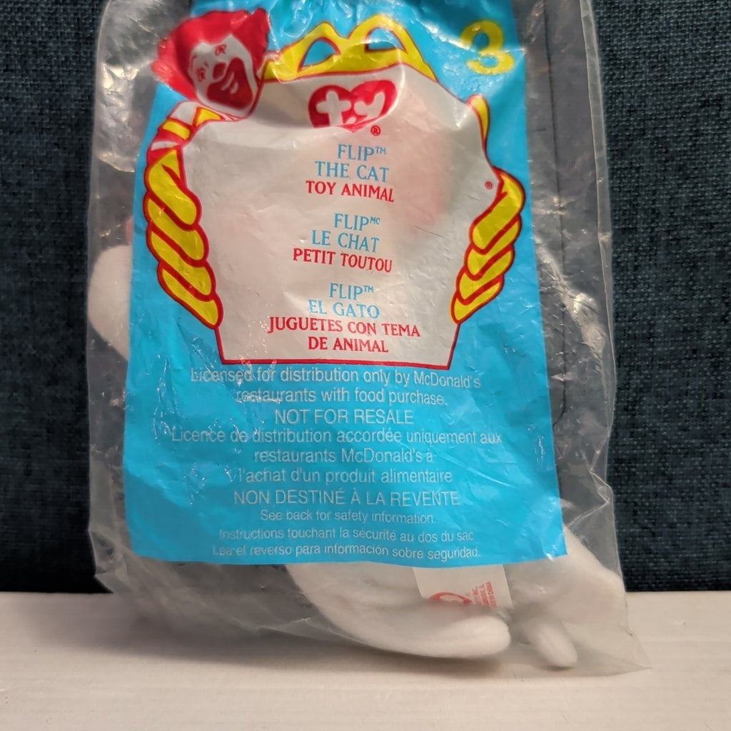 Ty Teenie Beanie Babies Flip the Cat #3 McDonald’s 2000 Sealed New White Cat Toy