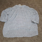 Grand & Greene Blouse Womens XL Speckled Print V-Neck Long Sleeve NWT Shirt