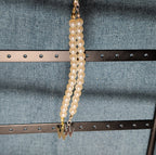 Faux Pearl Purse Charm Gold Silver Tone W Letter Initial