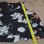 Simply Styled Sears Floral Sleeveless Blouse Tiered Top L