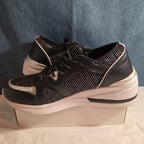 Ecko Red Black Glitter Sneakers 8.5 Georgina Shimmer Low Top Athletic Shoes