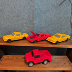 Toy Car Truck Lot 7Pc Plastic Blue Red Yellow