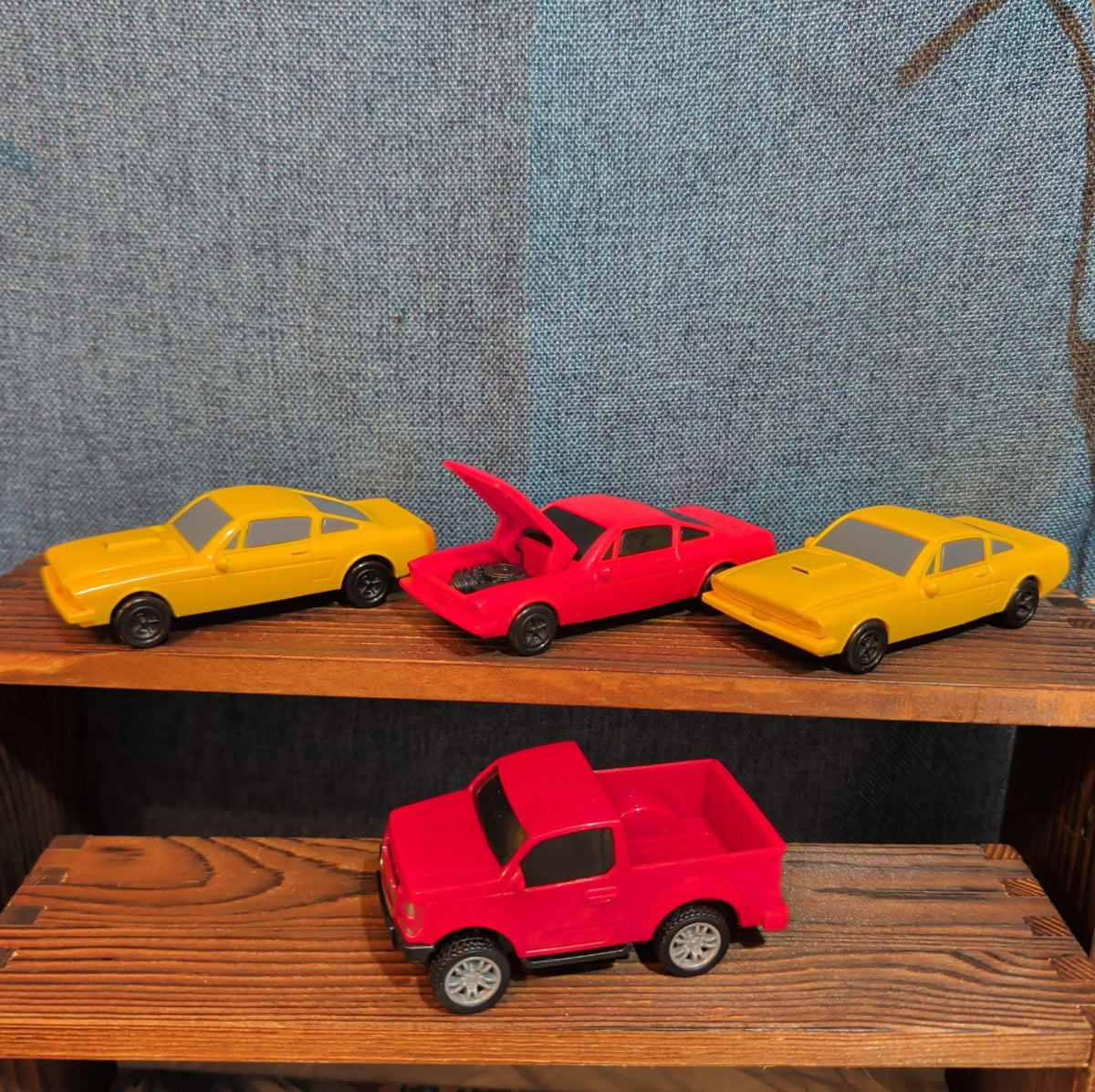 Toy Car Truck Lot 7Pc Plastic Blue Red Yellow