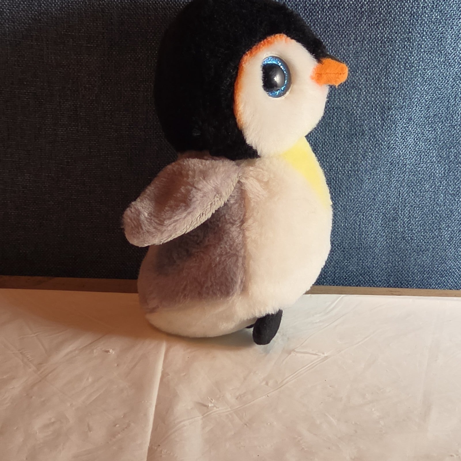Ty Beanie Boos Pongo Penguin Plush 7" Blue Glitter Eyes 2017- No Tag