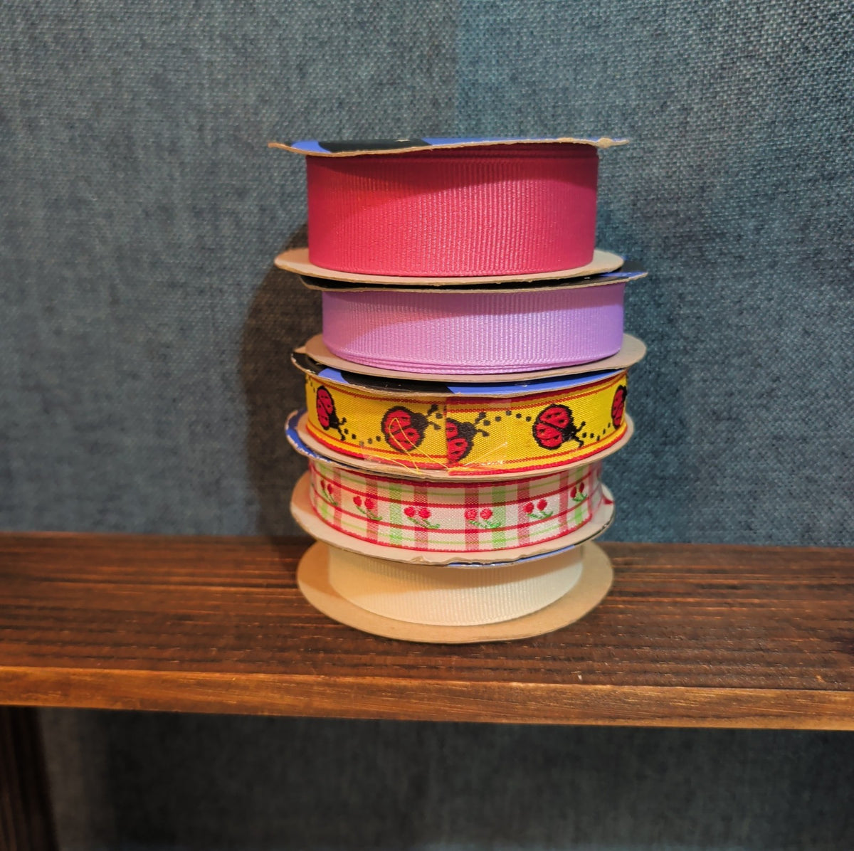 Offray Ribbon Lot 5 Ladybug Cherry Solid Spring Craft Destash
