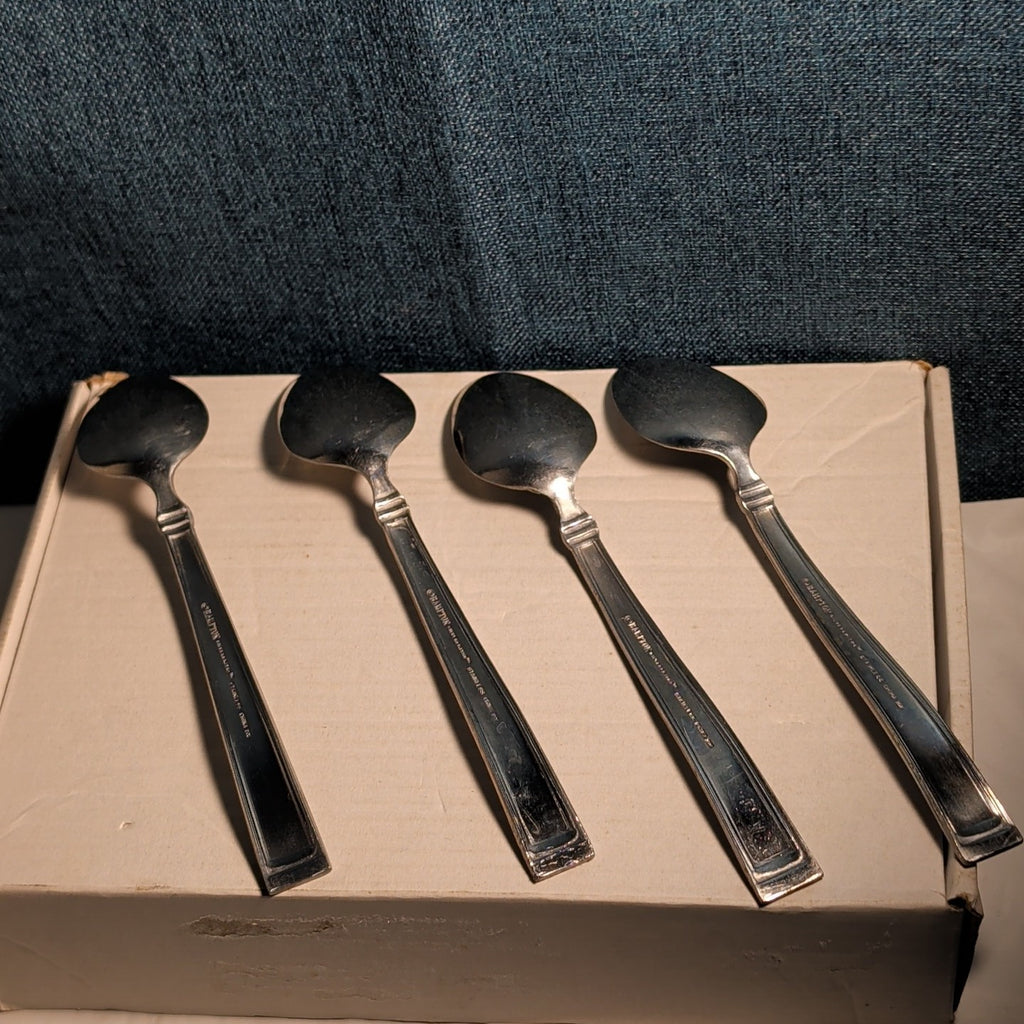 Set of 4 Hampton Silversmiths PORTFOLIO Glossy Spoons | 18/0 Stainless 208