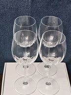 Set of 4 Clear Glass Stemmed Wine Glasses Balloon Bowl All-Purpose Stemware