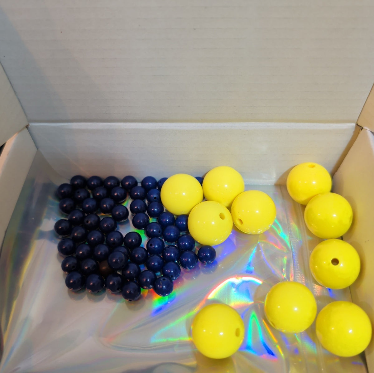 Mixed Pre-Drilled Round Plastic Beads 3oz Lot Pink Yellow Blue Craft
