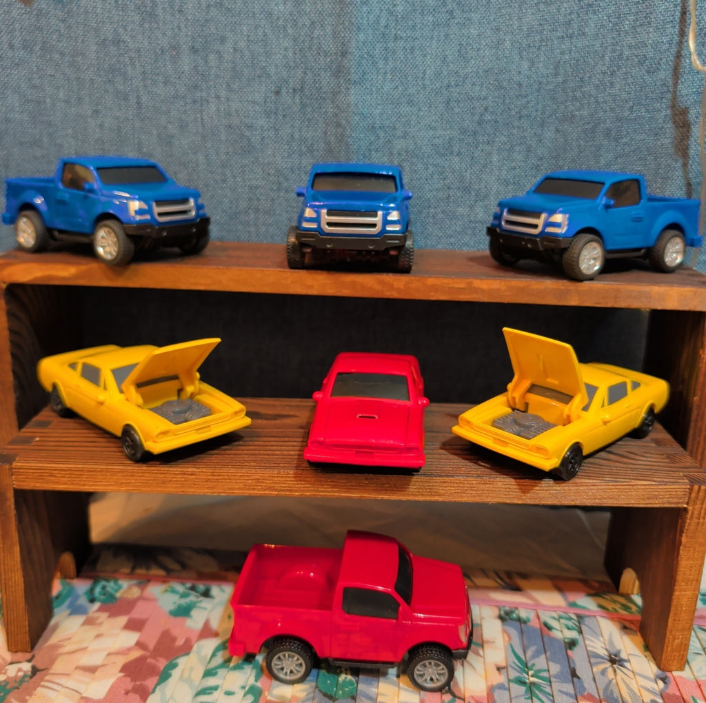 Toy Car Truck Lot 7Pc Plastic Blue Red Yellow