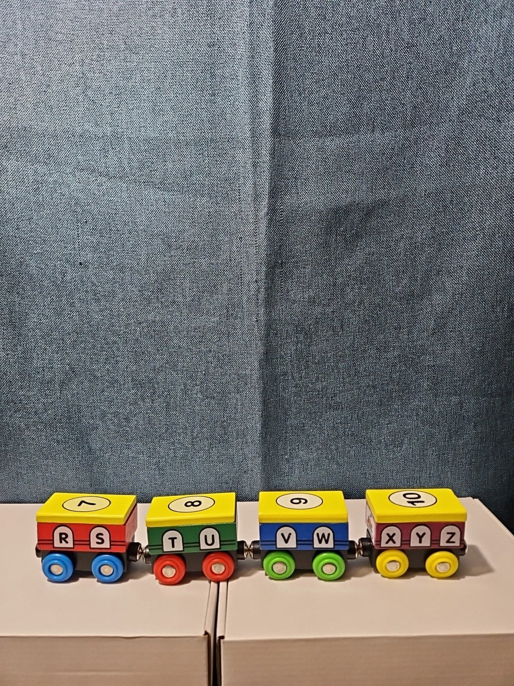 Wooden Magnetic Train Set 13 pc | Alphabet Letters A-Z & Numbers 0-10