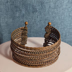 Brassy Color Dingle Hingled Bracelet Unmarked  14 Layers Dingle Together