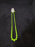 Chunky Bubblegum Bead Necklace Earring Set Green Retro New On Card