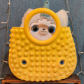 Large Yellow Pop Fidget Toy Silicone Handbag Tote Blue Eyes Kidcore