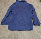 New York & Company Blouse Blue Polka Dot Button Down Office Wear Used Size L