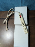 6-Outlet Power Strip Surge Protector 4 Ft Cord 15A Circuit Breaker Switch White