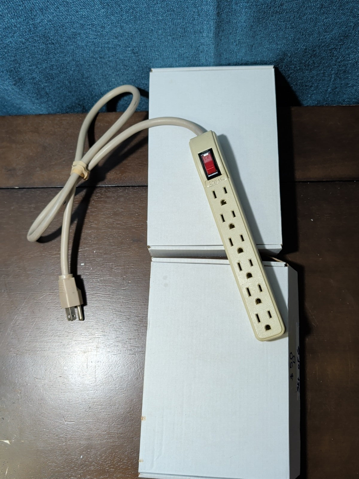 6-Outlet Power Strip Surge Protector 4 Ft Cord 15A Circuit Breaker Switch White