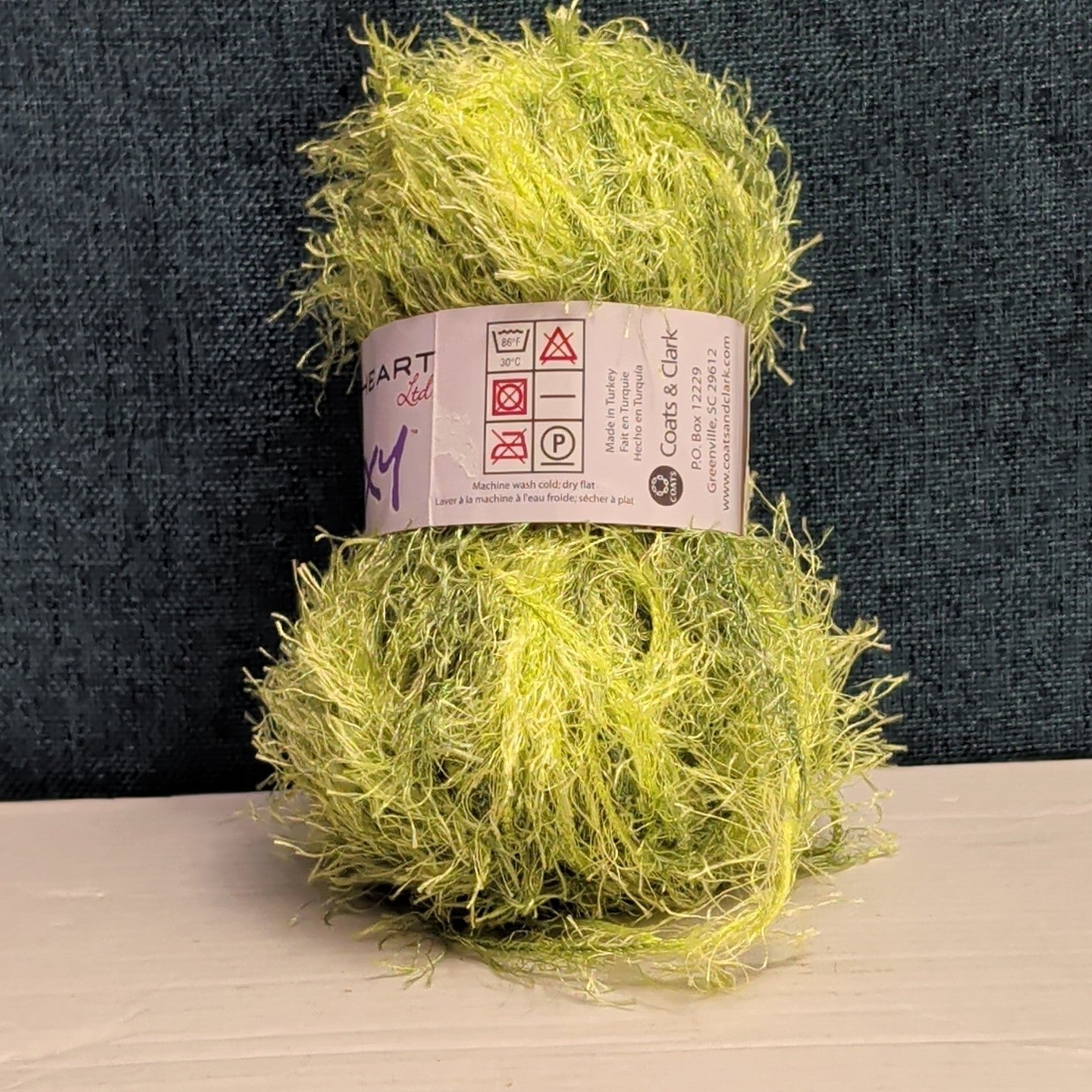 Red Heart Foxy Eyelash Yarn Lime Green