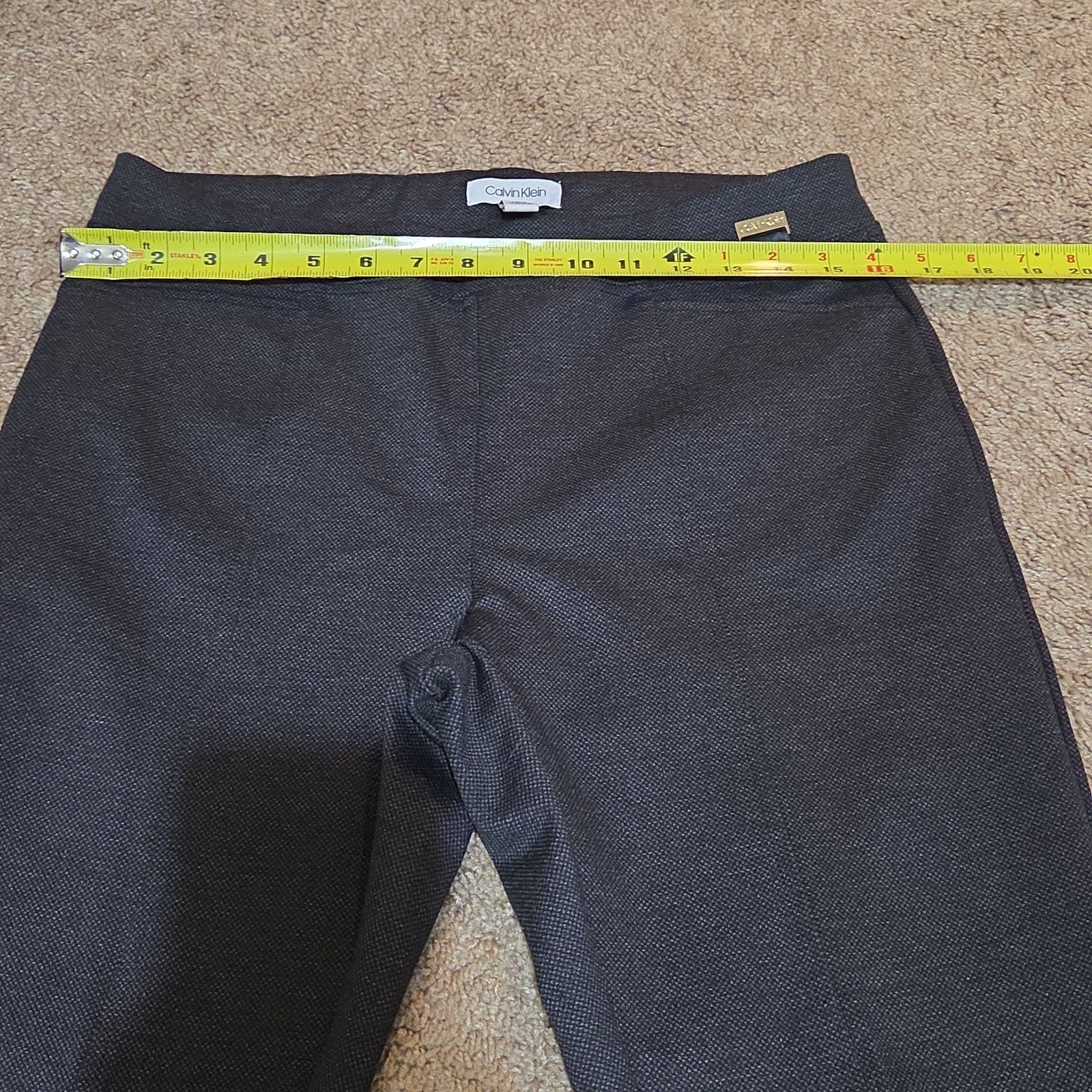 Calvin Klein Pants Womens M Black Slim Fit Ankle Stretch Elastic