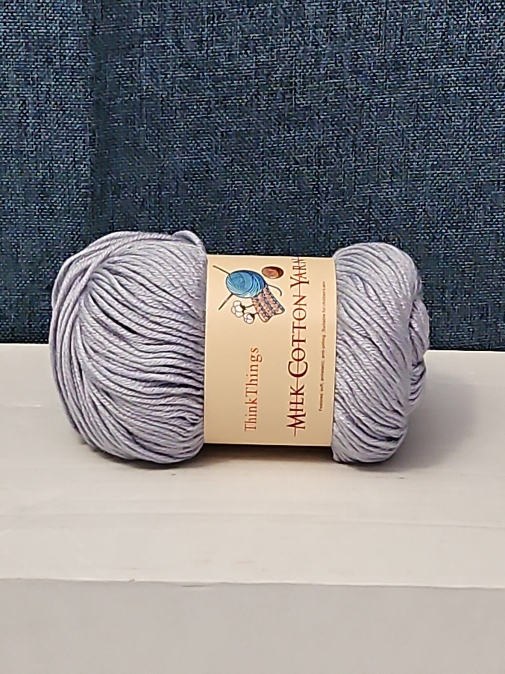 ThinkThings Milk Cotton Yarn | Soft Silver Grey 50g Skein Anti-Pilling