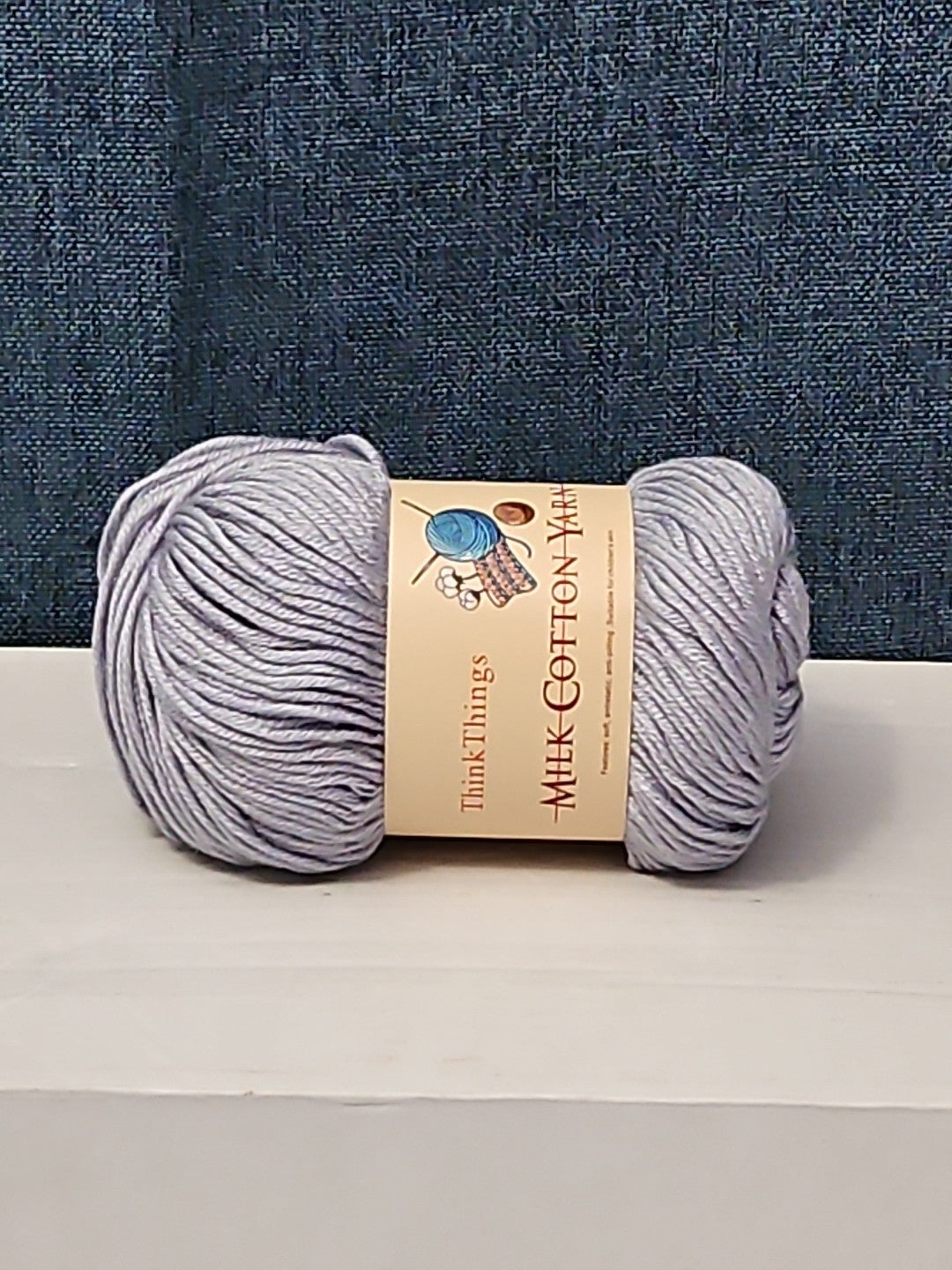 ThinkThings Milk Cotton Yarn | Soft Silver Grey 50g Skein Anti-Pilling