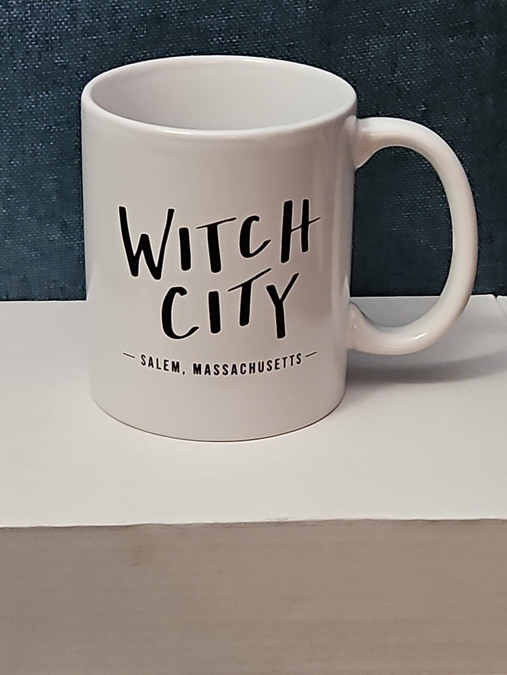 Witch City Salem Massachusetts Coffee Mug | Artistic Souvenir Tea Cup | White