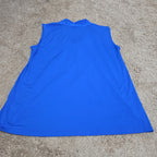 Dana Buchman Draped Neck Blue Sleeveless Top Blouse Gently Used Large