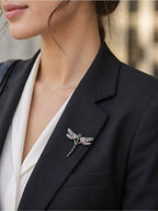 Daisy Fuentes Emerald Green, Sapphire Blue & Violet Dragonfly Brooch