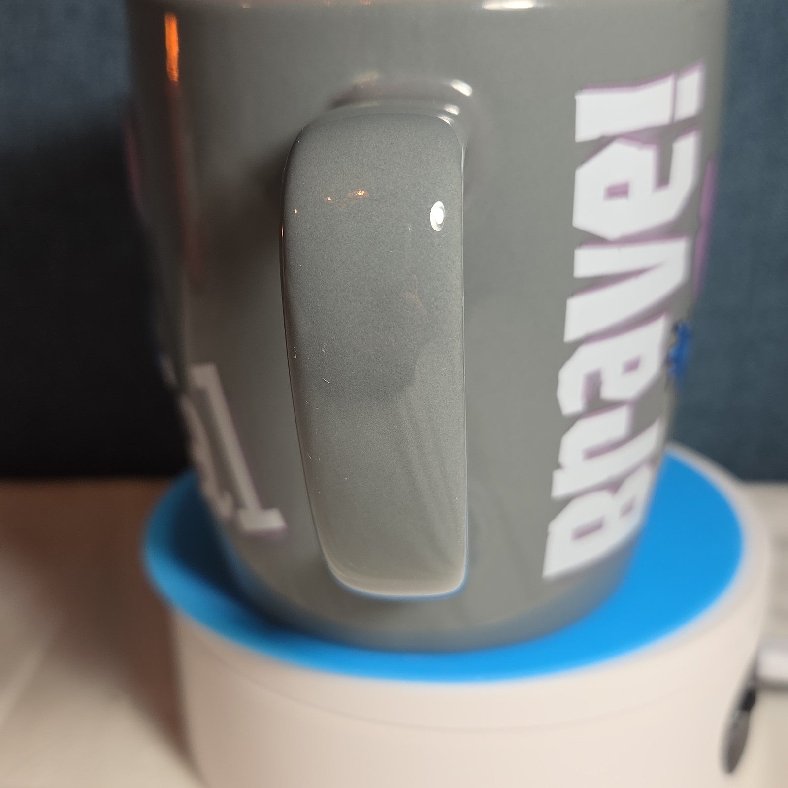 Disney Parks Stitch Loyal Brave Grey Ceramic Mug Pink Inside