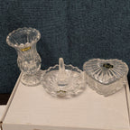 Forever Crystal 3pc Vanity Set | 24% Lead Crystal Zajecar Yugoslavia NEW IN BOX