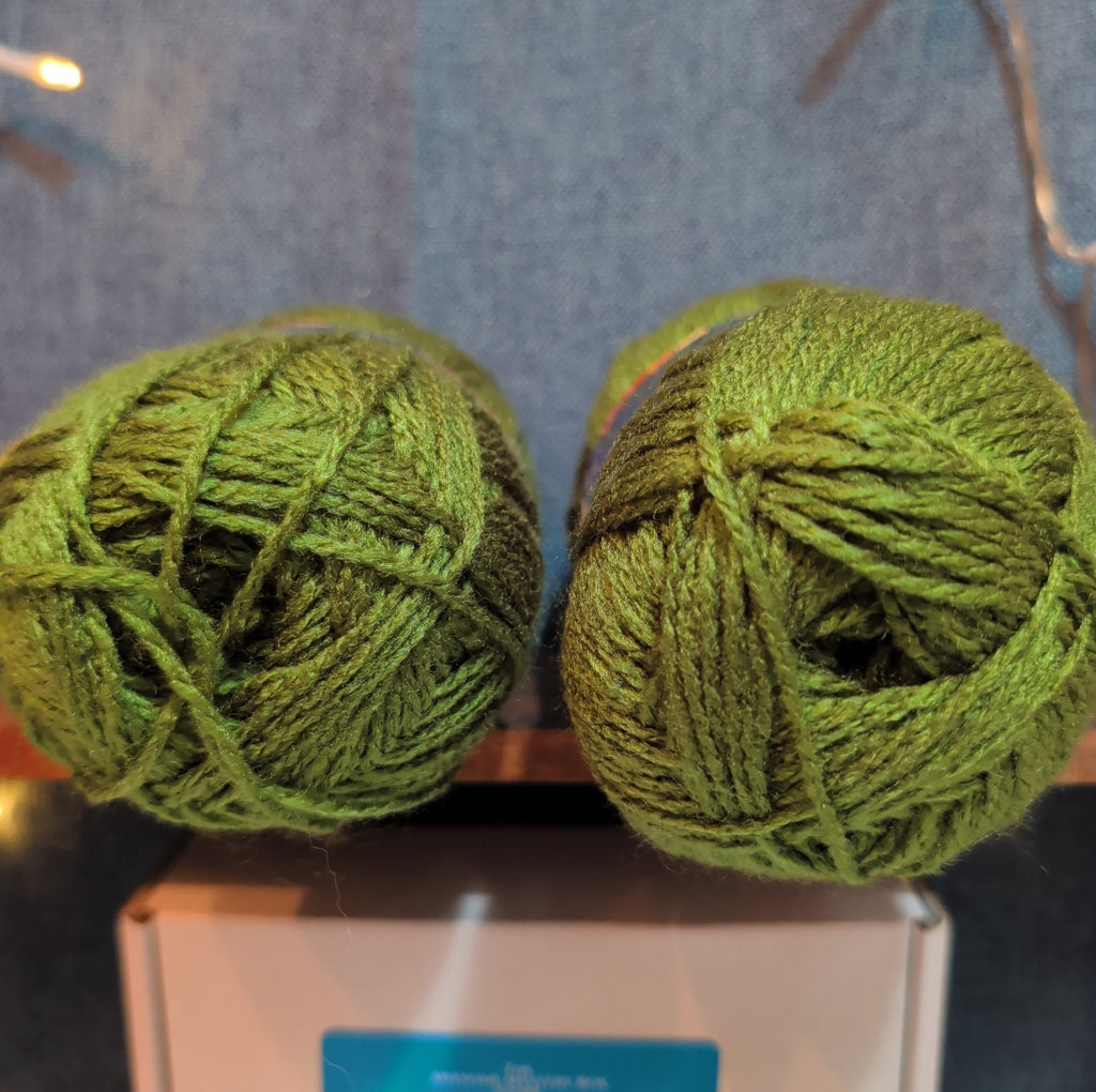 Herrschners Afghan Yarn 2 Ply Fern Green Acrylic 2 Skein Lot 0048