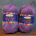 Herrschners Afghan Yarn 2 Ply Grape Purple Acrylic 2 Skein Lot