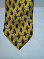 Vintage Edwards Michigan Silk Tie Gold Geometric Art Deco Men's Necktie 59"