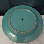 Set of 4 Royal Norfolk Dinner Plates Turquoise Teal Blue Scrolls Rim 10.5"
