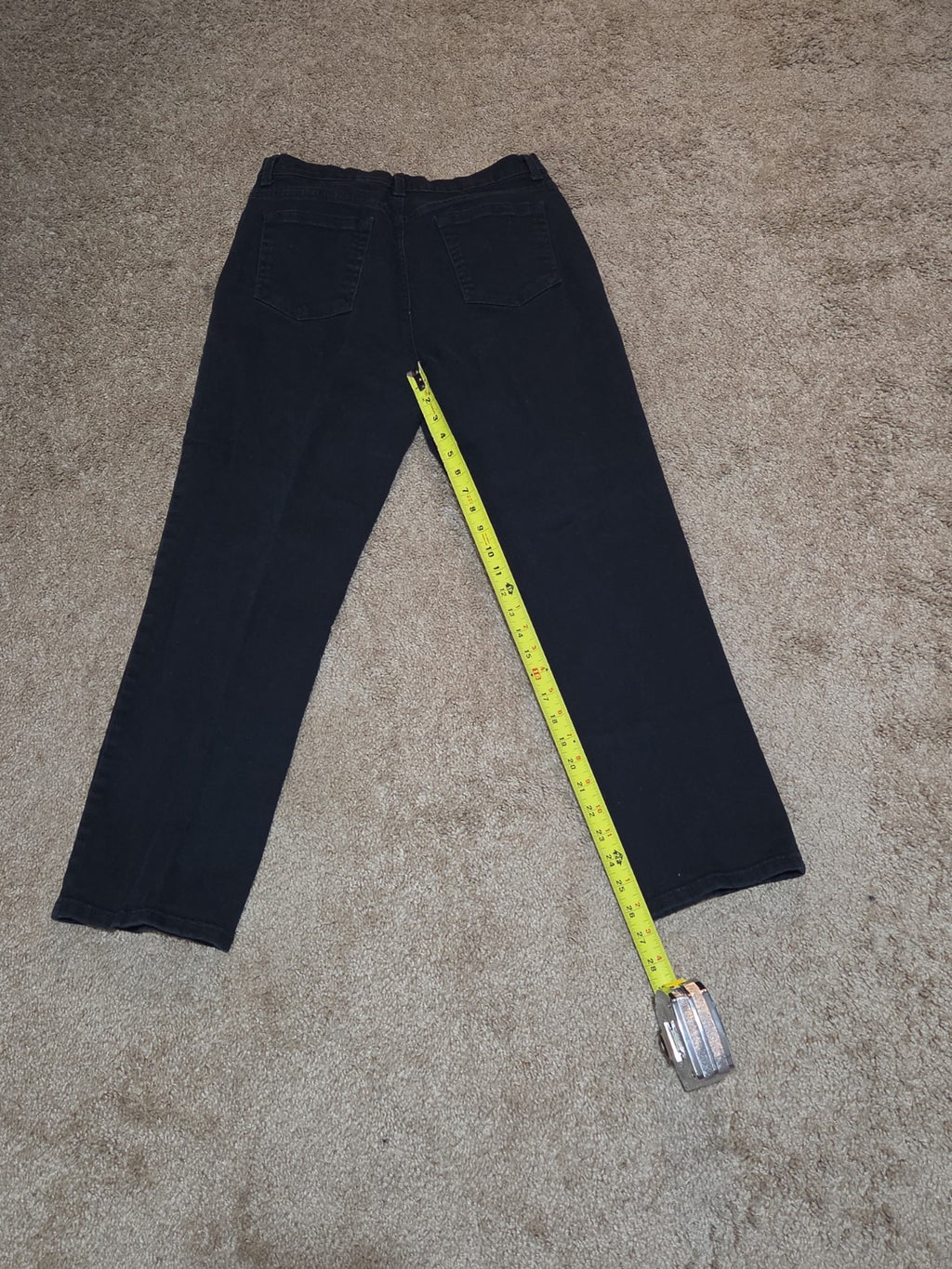 Gloria Vanderbilt Amanda Black Jeans 14p Stretch Denim High Rise Tapered Used