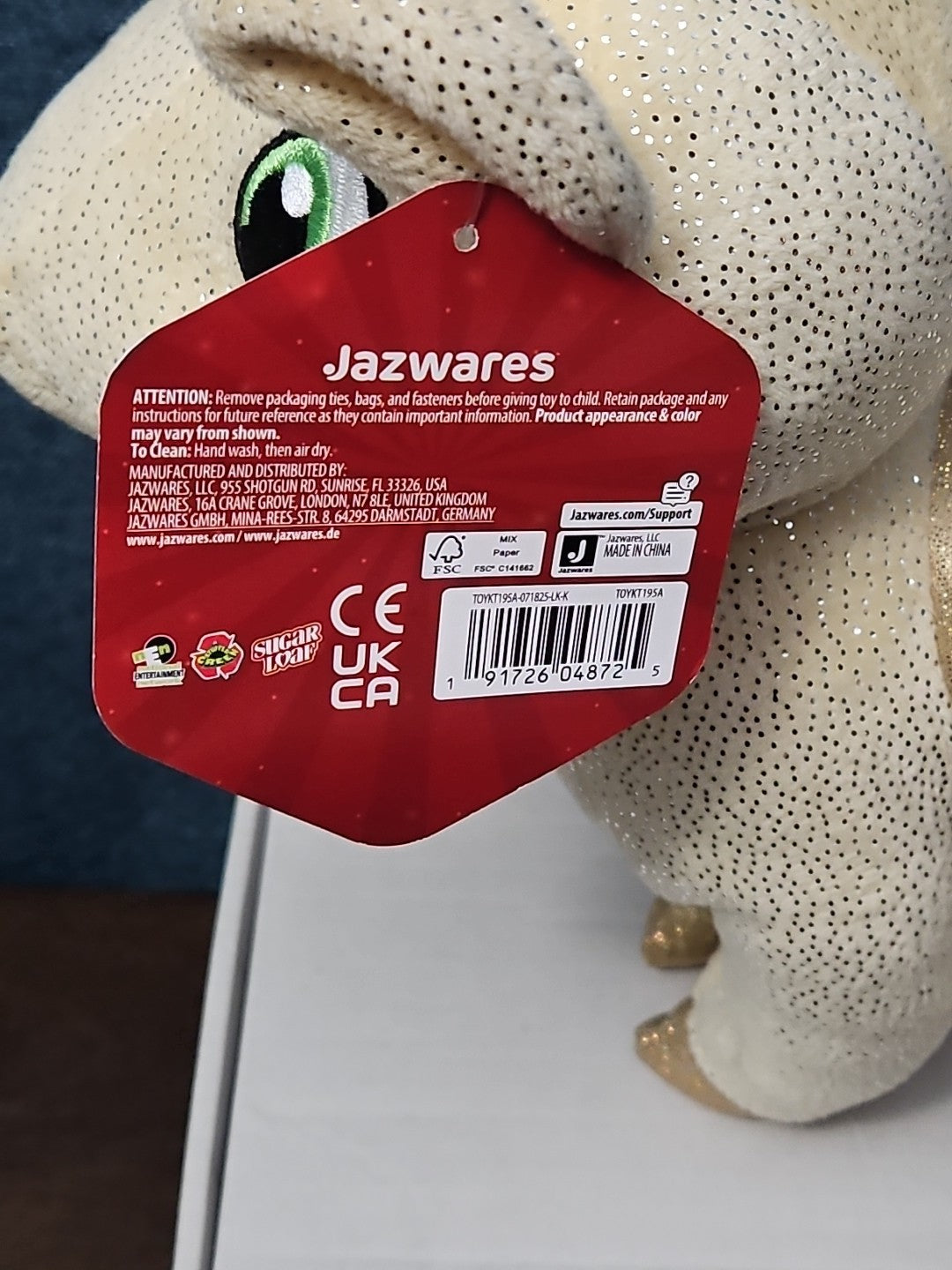 Sugar Loaf Santa’s Classic Reindeer | DASHER White Gold Sparkle Plush | Rare