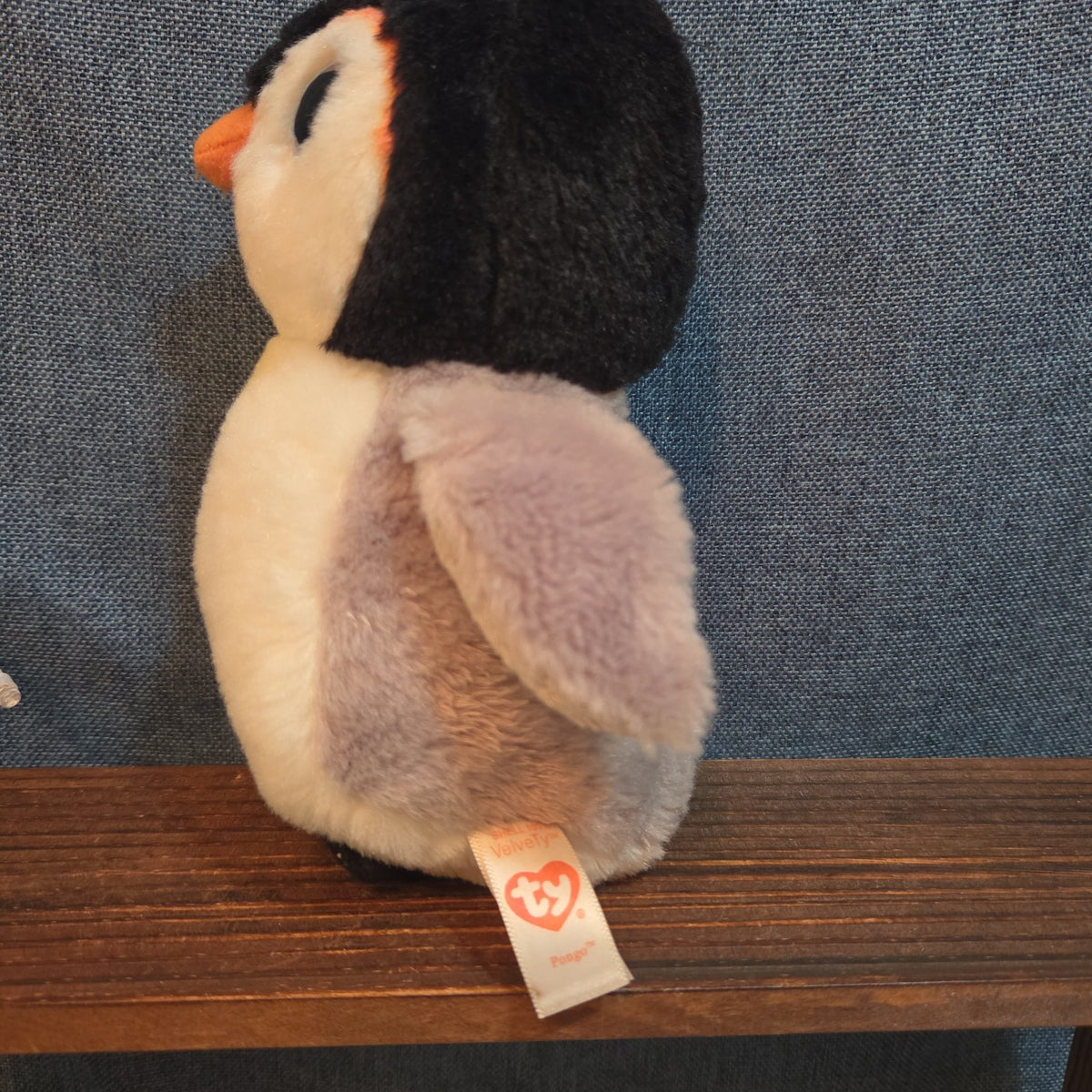 Ty Pongo Penguin Plush Beanie 6" Big Blue Eyes Y2K