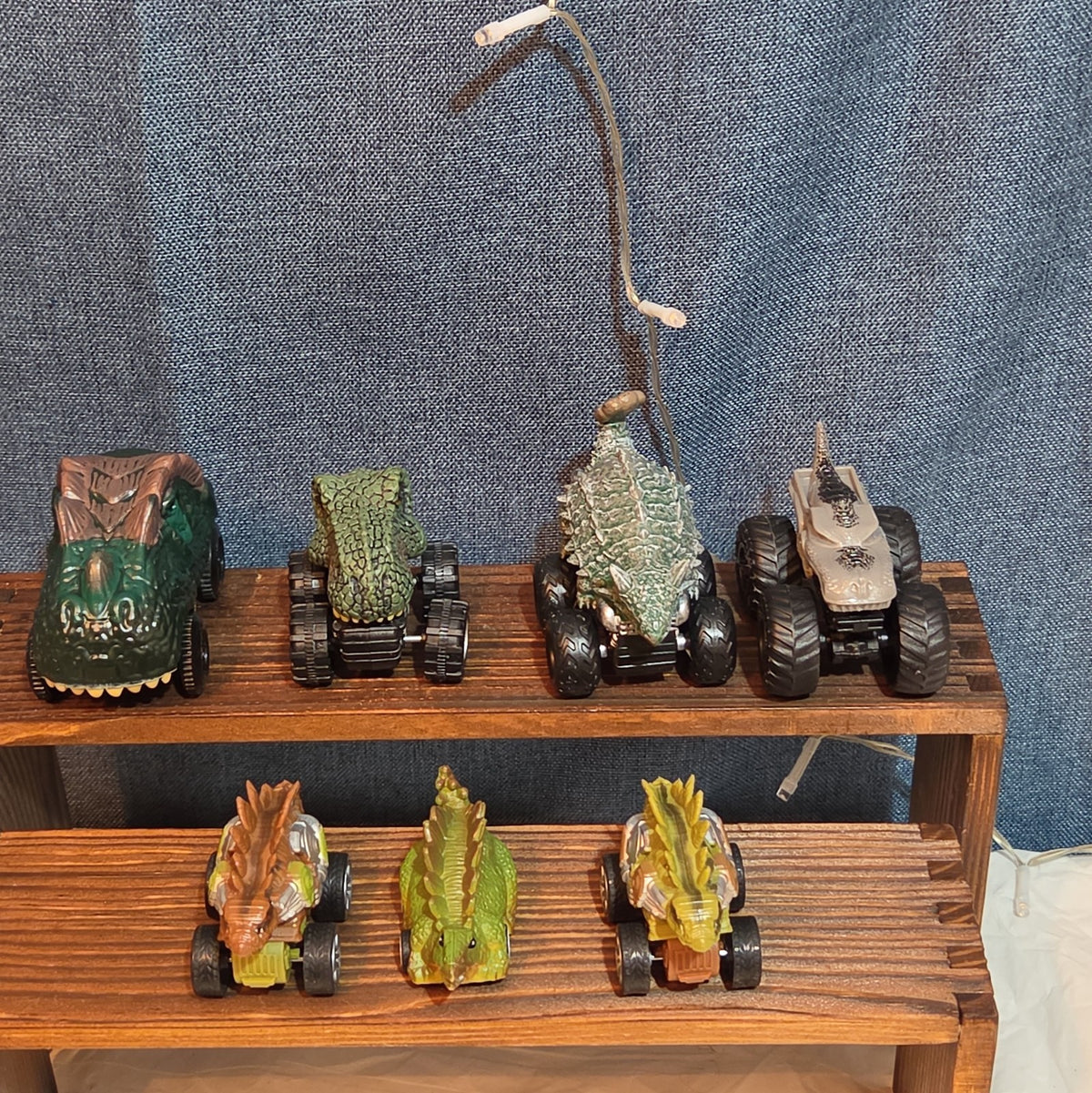 Lot Of 7 Dinosaur Monster Trucks, Vehicles Plastic